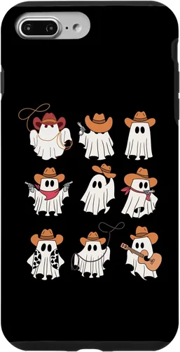 Vista 12 de Carcasa espeluznante divertida para iPhone 16 Boo Haw Western Cowboy Ghost Cowgirl