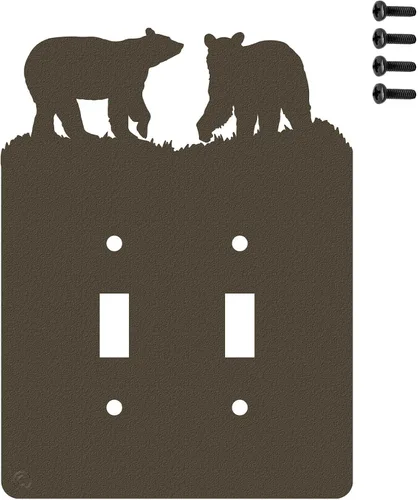Vista 24 de Bear - Placa de pared dúplex individual (potencia única, negra) - Fabricado en Estados Unidos