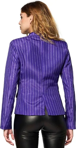 Vista 2 de SUITMEISTER Women's Halloween Joker Suit Costume Cosplay Party Adult Pinstriped Blazer Jacket Purple