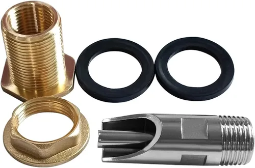 Vista 6 de Joywayus 3 bebederos automáticos de acero inoxidable para pezón de cerdo + 3 conectores de tanque de agua de latón para mamparo + 1 kit de abridor