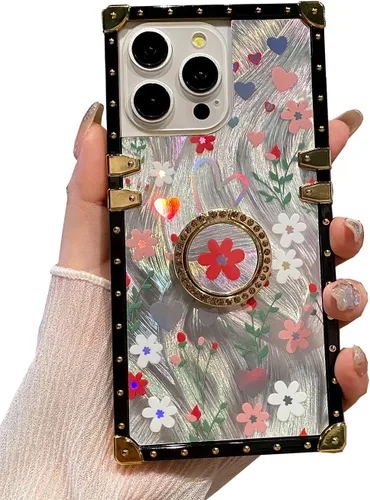 Vista 2 de Funda para LG Stylo 4 / Stylo 4 Plus 4+, a la moda, con purpurina dorada, funda de maletero de TPU suave con anillo para el dedo, soporte