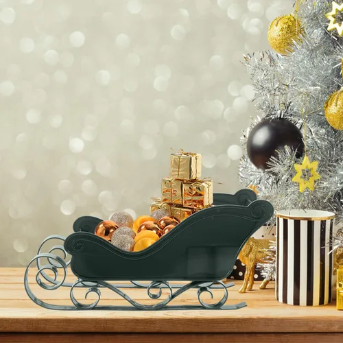 Vista 7 de BESTOYARD Mini trineo decorativo de trineo de Navidad, centro de mesa, cuenco de centro de mesa, bandeja de dulces de Navidad, plato clásico, cesta