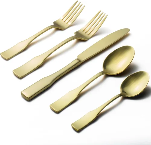 Vista 7 de Alata Kate Black Mirror - Cubiertos de 45 piezas con juego de utensilios para servir utensilios, servicio para 8, cubiertos de acero inoxidable