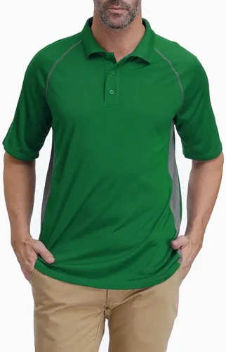 Vista 7 de Camiseta Polo de golf, de alto rendimiento, absorbentes de la humedad, de manga corta, para hombres, con bloqueo lateral, tallas grandes M-7XL