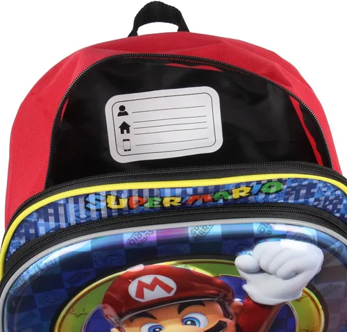 Vista 4 de Nintendo Super Mario Bros All Over Character - Mochila iridiscente moldeada de 16 pulgadas, Multi color, talla única