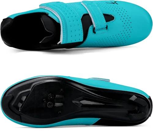 Vista 2 de Zapatos de ciclismo para hombre y mujer, compatibles con Peloton Road Bike Riding Bicycle Pre-instalados Delta Cleats