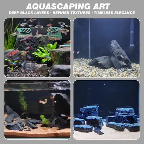 Vista 3 de Aquarium Rock - Piedras de tanque de peces de 5 libras para acuario