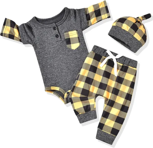 Vista 7 de Aalizzwell Conjunto de Ropa para Bebé Recién Nacido, Niños, Otoño e Invierno Camouflaje