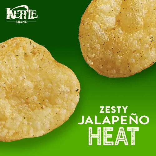Vista 4 de Kettle Brand Papas fritas, chips de caldera jalapeño fritas al aire, bolsa de 6.5 onzas