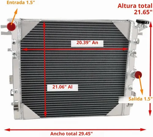 Vista 2 de ReadyCool - Radiador de aluminio para Jeep Wrangler JK 3.6L 3.8L V6 2957 2015 2014 plateado