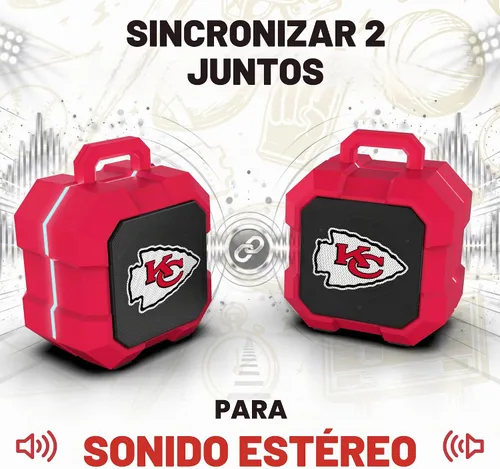 Vista 4 de SOAR NFL Shockbox - Altavoz Bluetooth inalámbrico LED, resistente al agua, IPX4, 5.0 Bluetooth con más de 5 horas de tiempo de reproducción, pequeño