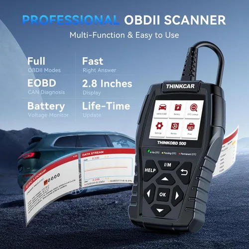 Vista 2 de THINKCAR Thinkobd 500 OBD2 Scanner Check Engine Car Code Reader, Full OBD II CAN Diagnostic Scan Tool, Read and Clear Error Codes, Live Data