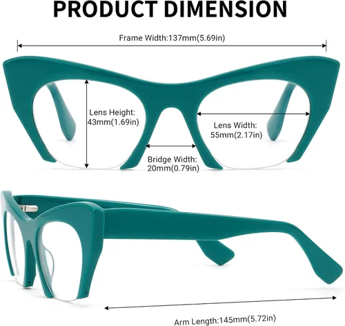 Vista 4 de Zeelool Elegantes lentes de bloqueo de luz azul semisin montura para mujer Kyle FP0099