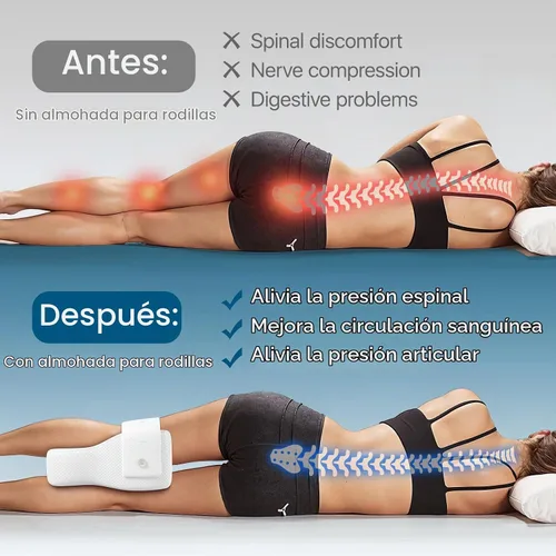 Vista 2 de Almohada de rodilla para dormir de lado, almohada grande y cómoda de espuma viscoelástica para dormir de lado, correa ajustable, almohada
