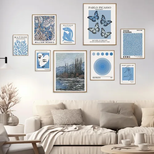 Vista 5 de Dodger - Póster artístico para pared, juego de 9 pósteres abstractos de Matisse para exposición, decoración retro para dormitorio, sala de estar