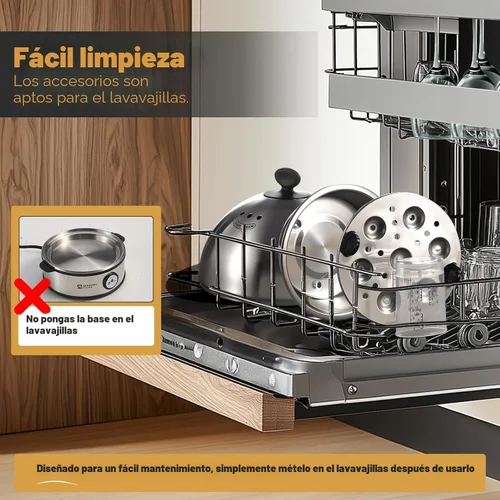 Vista 8 de Annie & Mia Design Cocedor eléctrico para huevos, caldera de huevos de acero inoxidable con capacidad para 7 huevos, 360 W, duro, medio, escalfador