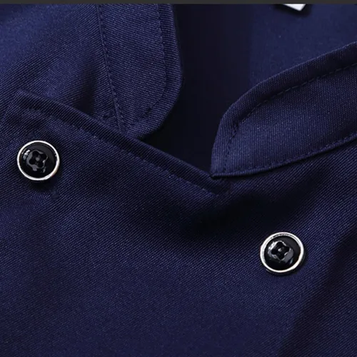 Vista 5 de Chaqueta de chef unisex con doble botonadura, ligera, de manga corta, para servicio de cocina, uniforme de trabajo