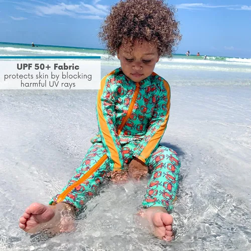 Vista 3 de SwimZip - Traje de baño de manga larga para niño, con protección UPF 50+