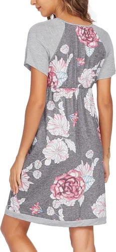 Vista 5 de Ekouaer - Vestido 3 en 1 Camisón de maternidad, parto, lactancia Ropa de maternidad para mujer