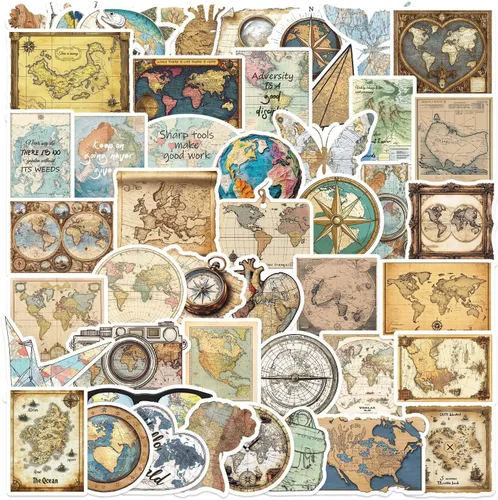 Vista 8 de Calcomanías de mapa de Estados Unidos, 50 unidades, Funimost Travel USA, calcomanías de vinilo impermeables para botellas de agua, laptop