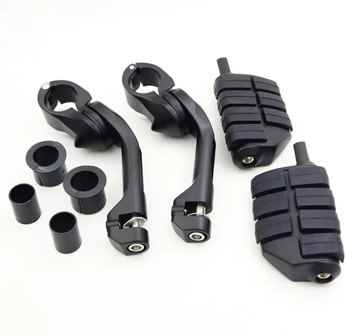 Vista 3 de Estriberas de carretera de 1.25 pulgadas para motocicleta con barras de choque, pedal de crucero ajustable para Harley Touring Electra Glide Dyna