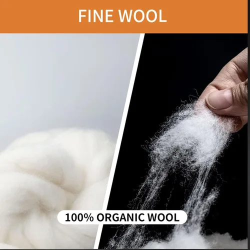 Vista 7 de Relleno de lana natural para animales de peluche, relleno de bateo de lana 100% orgánica para almohadas, cojines, fieltro, costura, ultra suave e