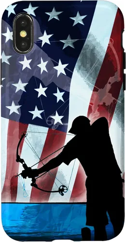 Vista 5 de Bowfishing American Flag Bow Hunting for Fish bowfisher Case for iPhone 17