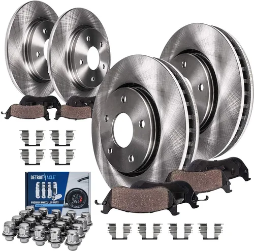 Vista 54 de Detroit Axle - Kit de frenos para Land Rover LR3 2005-2009, Rotores de freno deportivos Range Rover 2006-2009 y pastillas de freno de cerámica 2007