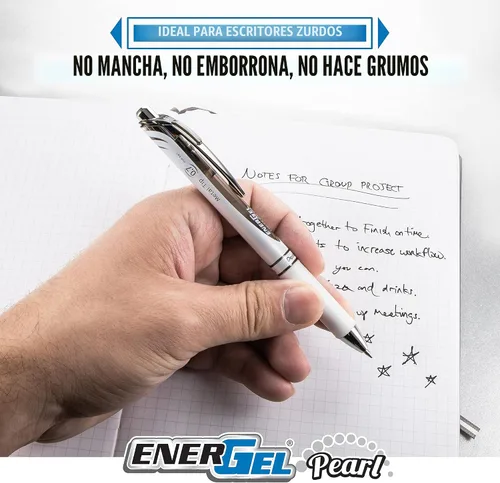 Vista 2 de Pentel EnerGel Deluxe RTX - Bolígrafo retráctil de gel líquido Retráctil, línea media, punta de aguja, tinta negra, rosa, azul y morada