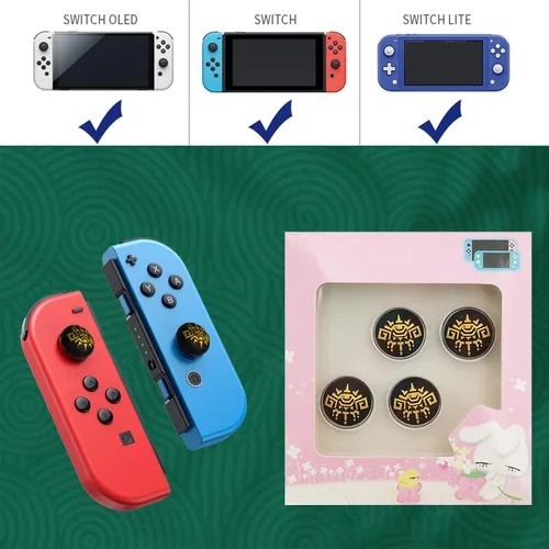 Vista 3 de Carrying Case for SwitchSwitch OLED Compatible with Zelda Tears of The Kingdom, Portable Carry Case for Switch with 4PCS Thumb Grips