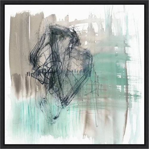 Vista 8 de Amanti Art Framed Canvas Wall Art 16x16 Scribble Scrabble II by Jennifer Goldberger, Framed Wall Art Canvas, Abstract Artwork, Traditional Decor