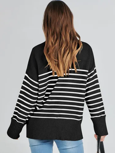 Vista 140 de LOGENE Suéter de gran tamaño para mujer, cuello redondo, manga larga, suave, mullido, suéter de punto 2025 para otoño e invierno