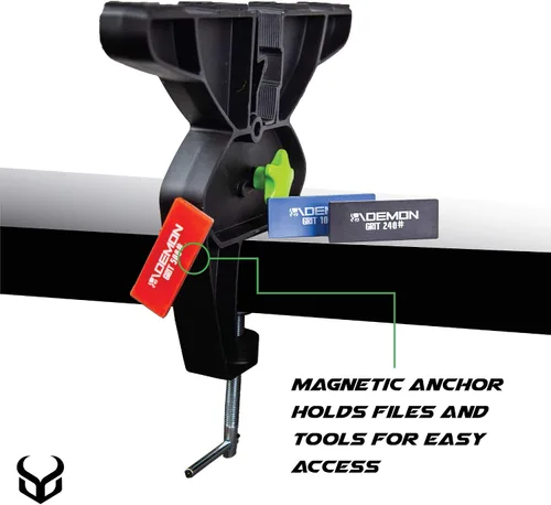 Vista 5 de Demon Ski and Snowboard Ultra Vise para afinación, reparación y encerado, agarre antideslizante con posiciones de trabajo horizontales y verticales