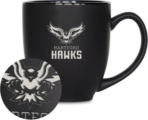 Vista 84 de Rico Industries - Taza de cerámica mate negra con grabado láser estándar de 15oz para NCAA (escuelas T & U) - Para bebidas calientes o frías