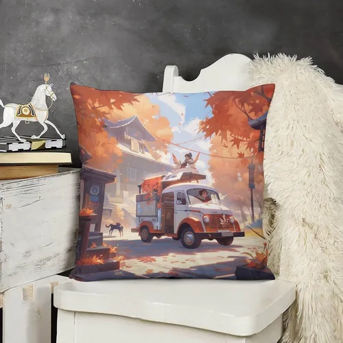 Vista 13 de Fundas de almohada para sofá de 12 x 12 pulgadas, diseño cuadrado de otoño y granja campestre, suave, estampado de doble cara, fundas decorativas
