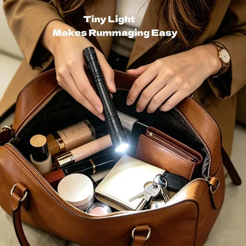 Vista 9 de Linterna recargable para bolígrafo, linterna de bolsillo USB-C de 300 lúmenes con clip 2Mode Mini Flashlight For Inspection, Work, Repair, Small