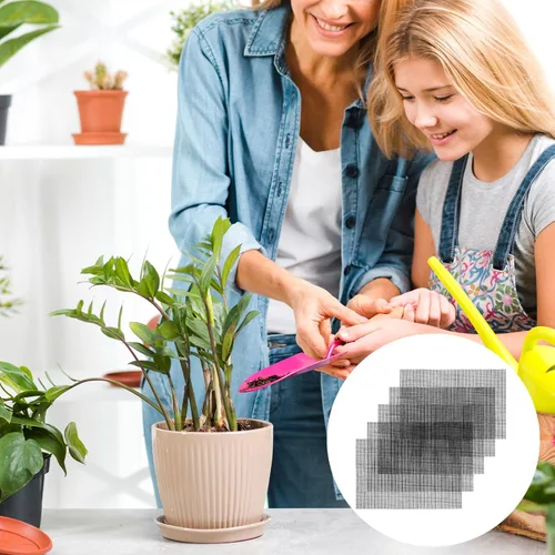 Vista 6 de Mozeat Lens 5pcs negro rectangular 11.8* 7.8 pulgadas malla maceta agujero malla almohadilla de malla para plantas de interior y exterior