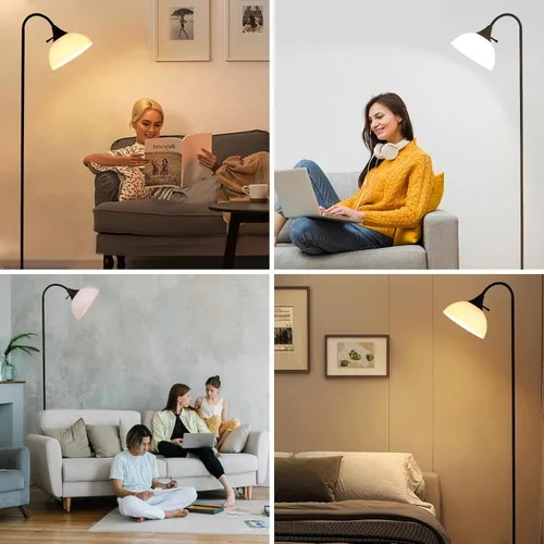 Vista 6 de Lámparas de pie para sala de estar con control remoto, brillo continuo ajustable y temperatura de color de 2700 K-6500 K, lámpara de pie ajustable