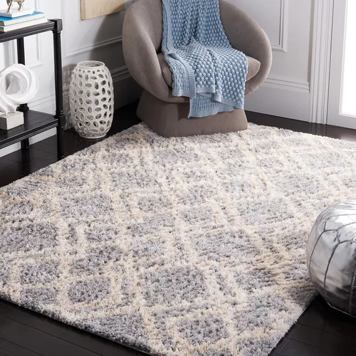 Vista 15 de SAFAVIEH Berber Shag Collection - Alfombra decorativa, 2 x 4 pies, diseño marroquí, color gris y crema, no desprende pelusa y de fácil cuidado, 1.2