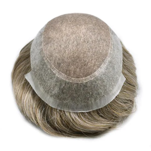 Vista 4 de Toupee For Men Hair Piece Fine Mono Hair System For Men Human Hair Mens Toupee Hair Piece For Men Hair Replacement Protesis Capilar 8x10 Medium
