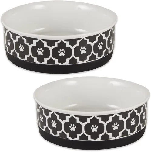 Vista 14 de Recipiente y contenedor para mascotas Bone Dry Lattice Collection, plato único, pequeño, 4.25x2 pulgadas, aguamarina