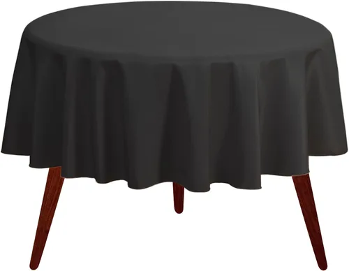 Vista 28 de Gee Di Moda Mantel redondo verde manzana de 70 pulgadas para mesas redondas de 24 a 48 pulgadas, tela lavable resistente, para mesa de bufé, fiesta