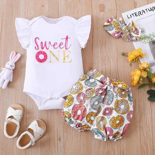 Vista 4 de Traje de bebé niña de primer cumpleaños para niña traje de cumpleaños para niña traje de bebé dulce un body