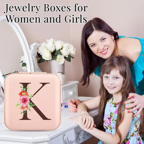 Vista 5 de Yaztops Estuche de joyería imprescindible para viajes, accesorios de viaje esenciales para mujeres, adolescentes, niñas, regalos de moda, regalos
