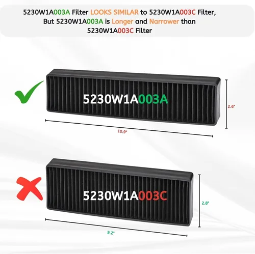 Vista 2 de Nispira 5230W1A003A - Filtro de carbón de repuesto para LG Kenmore Range Hood Microondas AP4439398 1164492 AH3527523 EA3527523 PS3527523 Escape