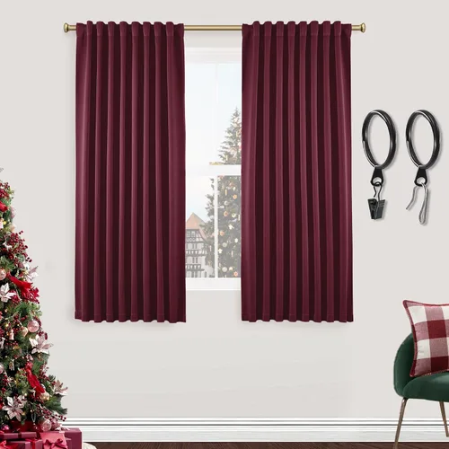 Vista 62 de SHINELAND Cortinas opacas cortas para ventanas de dormitorio, cortinas de baño, 45 pulgadas de largo