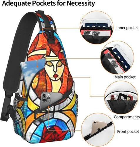 Vista 5 de Master Masonic Outdoor Crossbody Shoulder Bag For Unisex Young Adult Hiking Sling Backpack