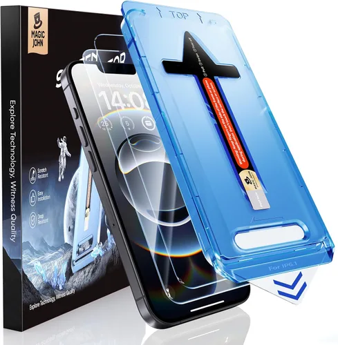 Vista 9 de MAGIC JOHN Paquete de 2 protectores de pantalla para iPhone SE 3/SE 2 (edición 2022/2020), vidrio templado para iPhone 7/8/6, eliminación automática