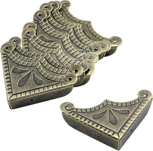 Vista 12 de Antrader 24 piezas de caja de esquinas triangulares de metal protector de esquina de gabinete protector de seguridad para decoración de muebles