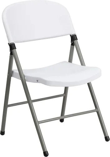 Vista 14 de Flash Furniture HERCULES Series Silla plegable de plástico negro con marco de carbón de 330 libras
